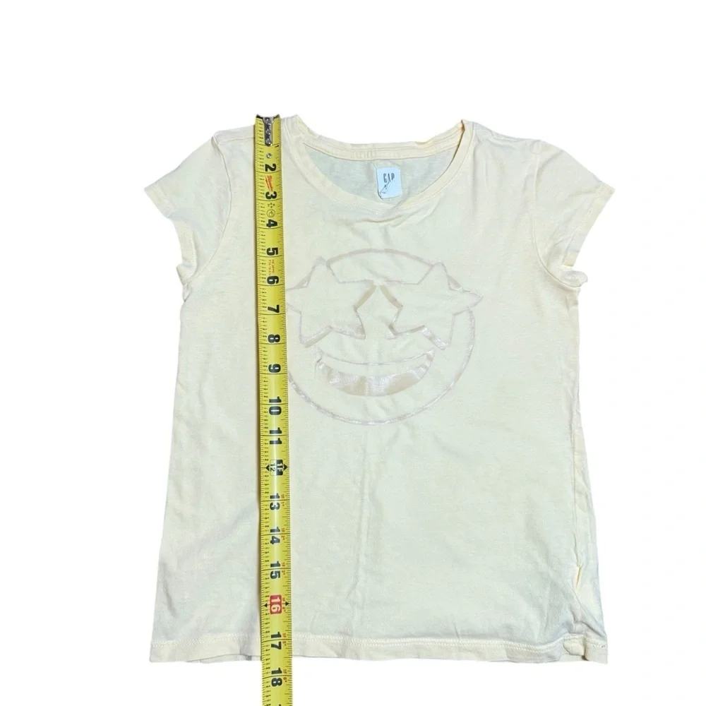 GAP Kids Yellow Emoji Graphic Short Sleeve Tee T-Shirt Size M (8)